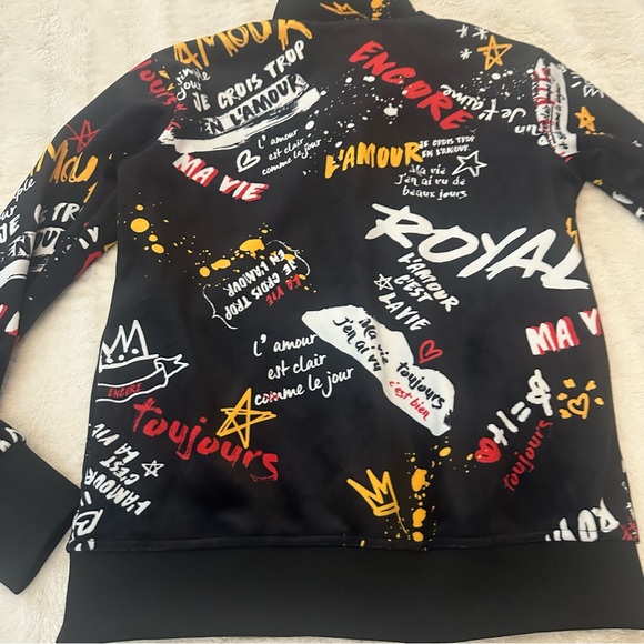 Switch Remarkable Graffiti Black Zip Up Jacket Size Small - Picture 5 of 8